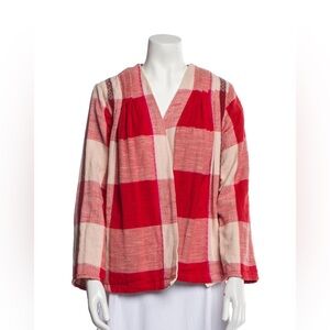 Ace and Jig Red Check Cardigan